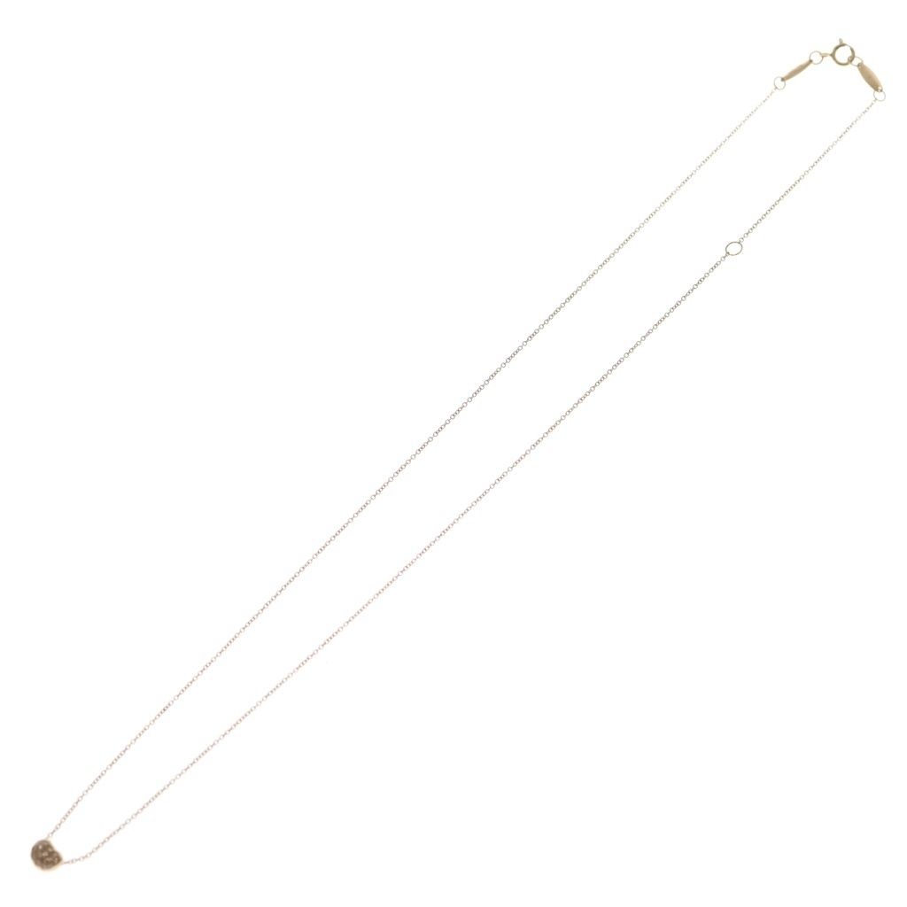 Tiffany & Co Elsa Peretti Bean Pave Diamond Necklace Pendant Chain Pink Gold — view 2