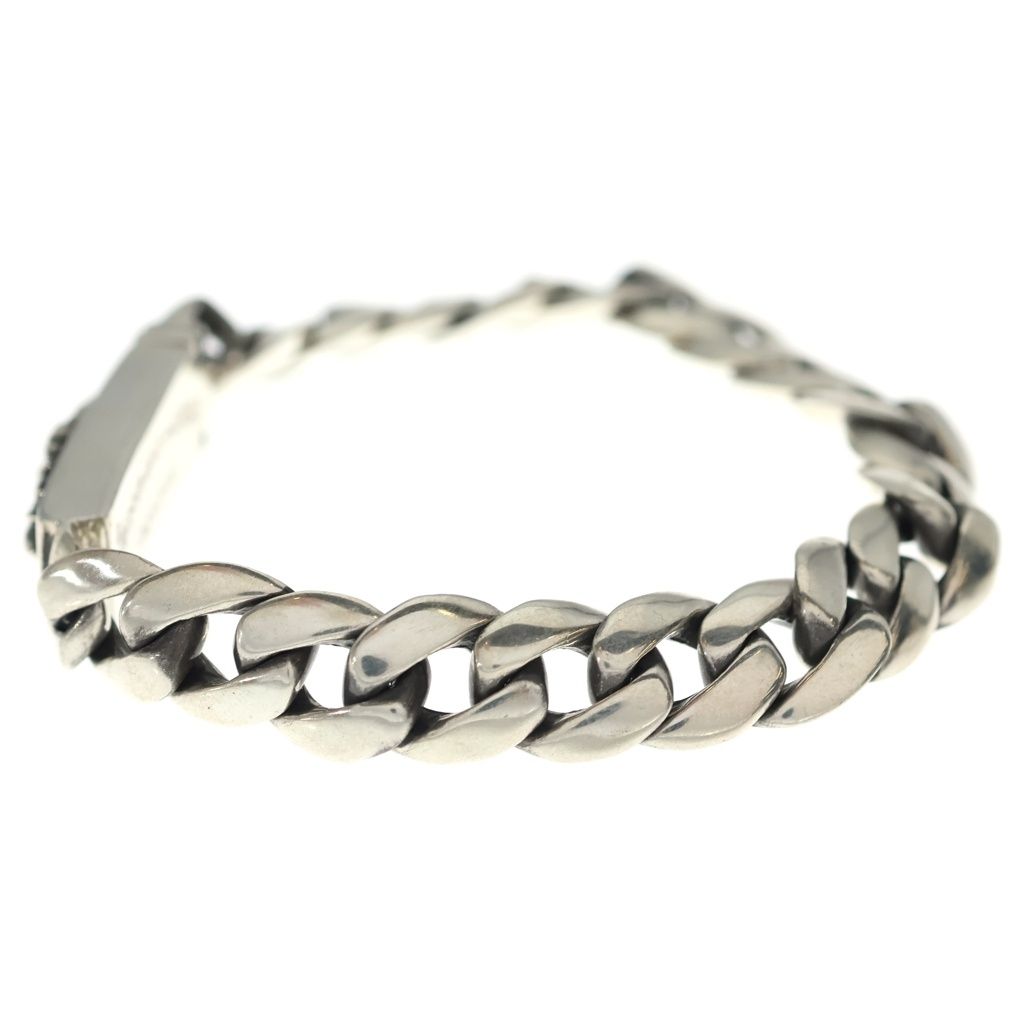 Chrome Hearts ID Bby Flrl Crs Baby ID Floral Cross Silver Bracelet — view 4