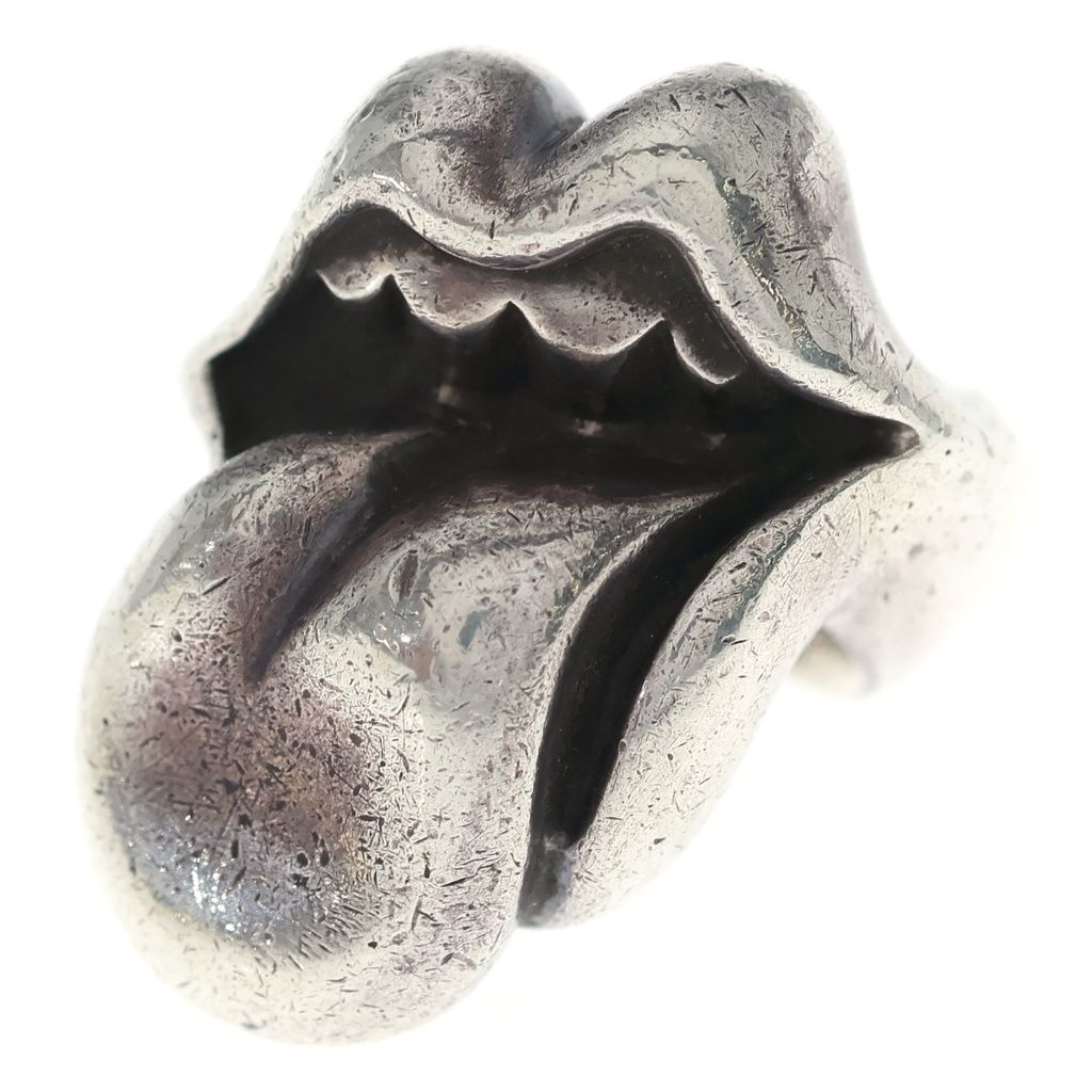 Chrome Hearts Lip Tongue Lg Lip and Tan Large Silver Ring