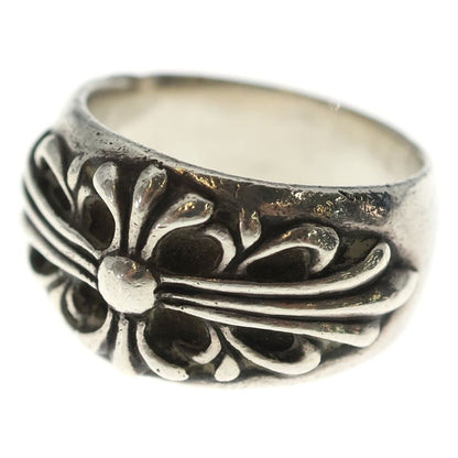 Chrome Hearts Flrl Crs Floral Cross Ring Silver
