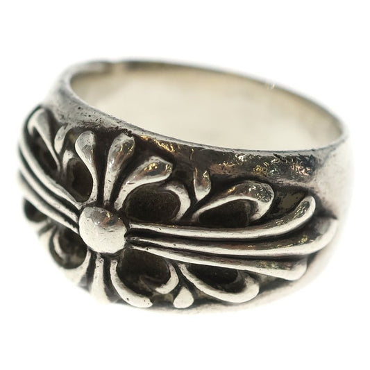 Chrome Hearts Flrl Crs Floral Cross Ring Silver