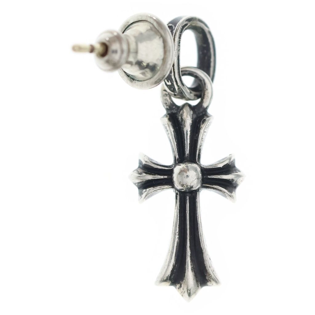 Chrome Hearts Bby Pprchn Baby Fat Cross Drop Earrings Silver — view 2