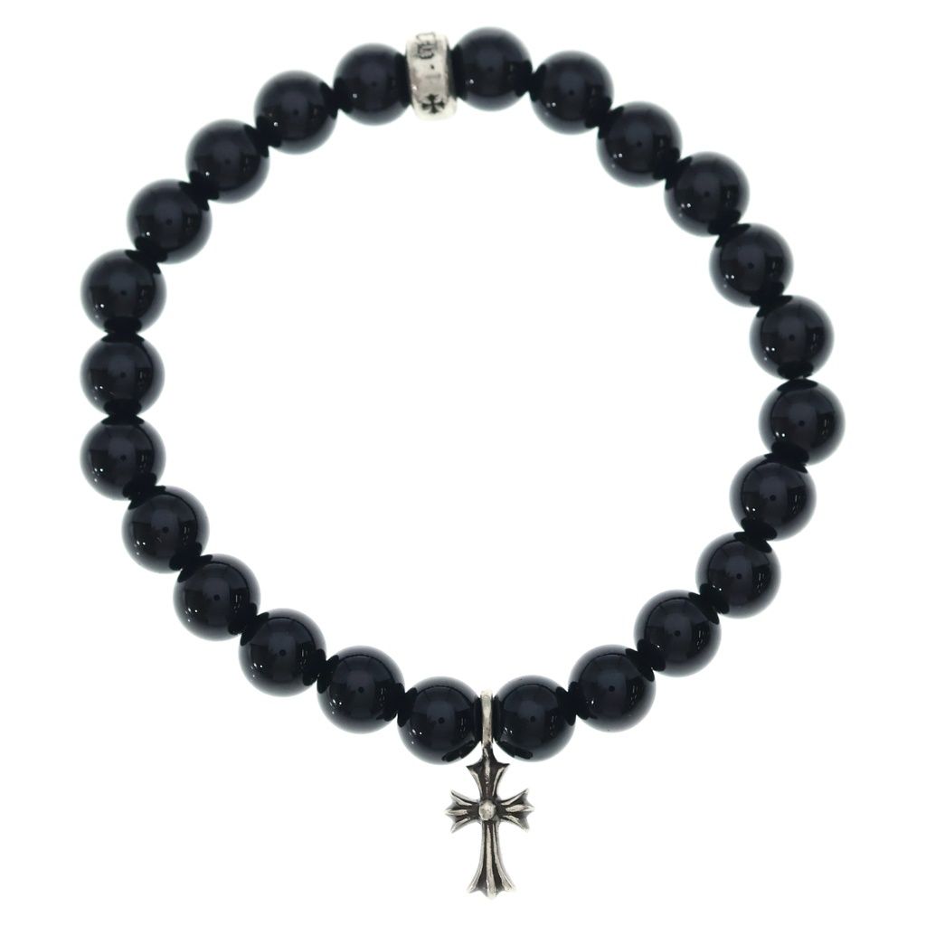 Chrome Hearts 6 mm Bead Bracelet Stack Cross MM Black