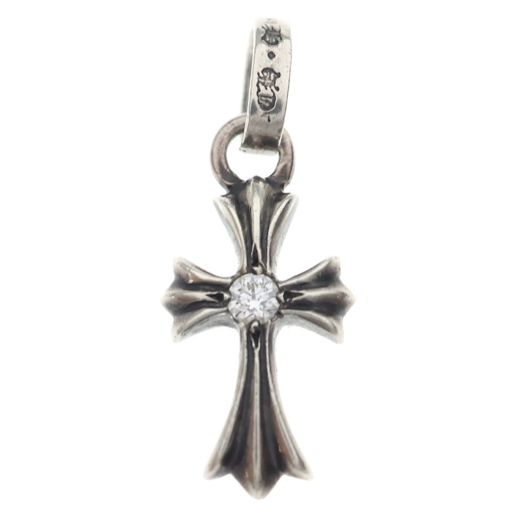 Chrome Hearts Crs Baby Fat Dmnd Fat Cross 1 Diamond on Both Sides Pendant Top — view 2