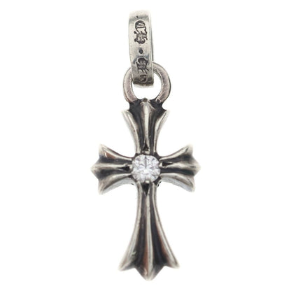 Chrome Hearts Crs Baby Fat Dmnd Fat Cross 1 Diamond on Both Sides Pendant Top