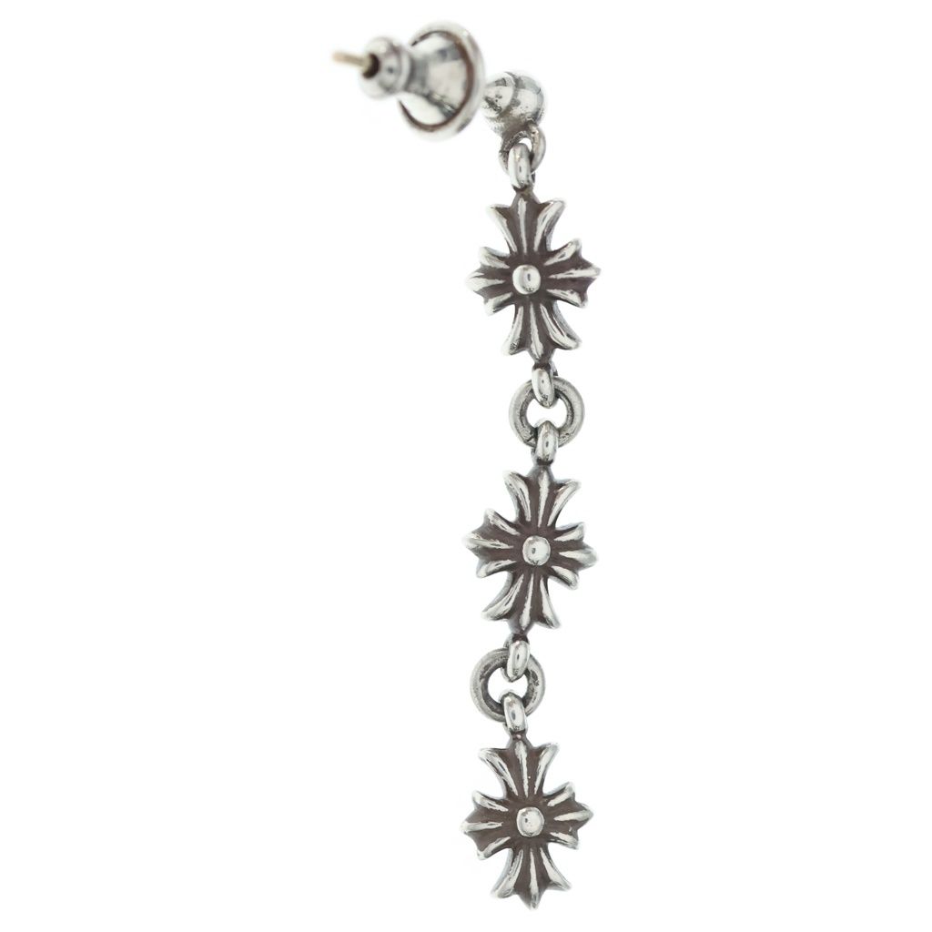 Chrome Hearts Tiny CH Pls 3 Ech Plus 3 Drop Earrings Silver — view 2