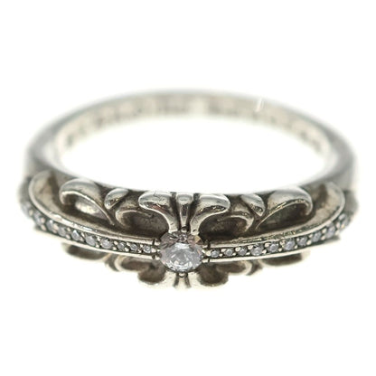 Chrome Hearts Baby Clsc P D Classic Floral Cross Pave Diamond Silver Ring — view 4