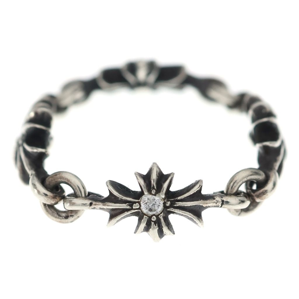 Chrome Hearts Tny CH Pls Dia Tiny CH Plus Diamond Ring Silver