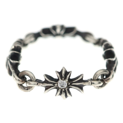 Chrome Hearts Tny CH Pls Dia Tiny CH Plus Diamond Ring Silver