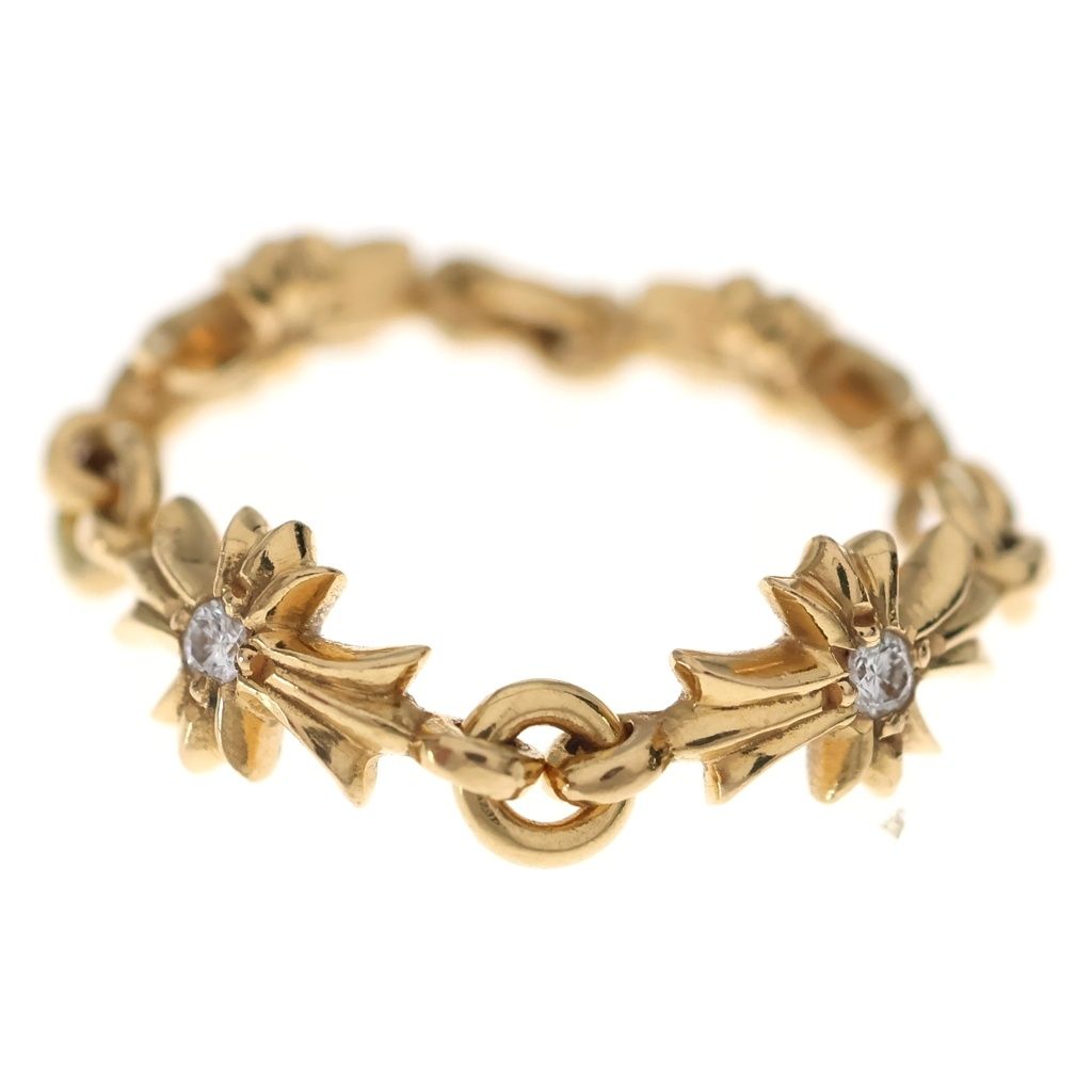 Chrome Hearts 22k Ring Tny CH Pls P Dia Tiny CH Plastic Sling Pave Diamond Gold — view 3