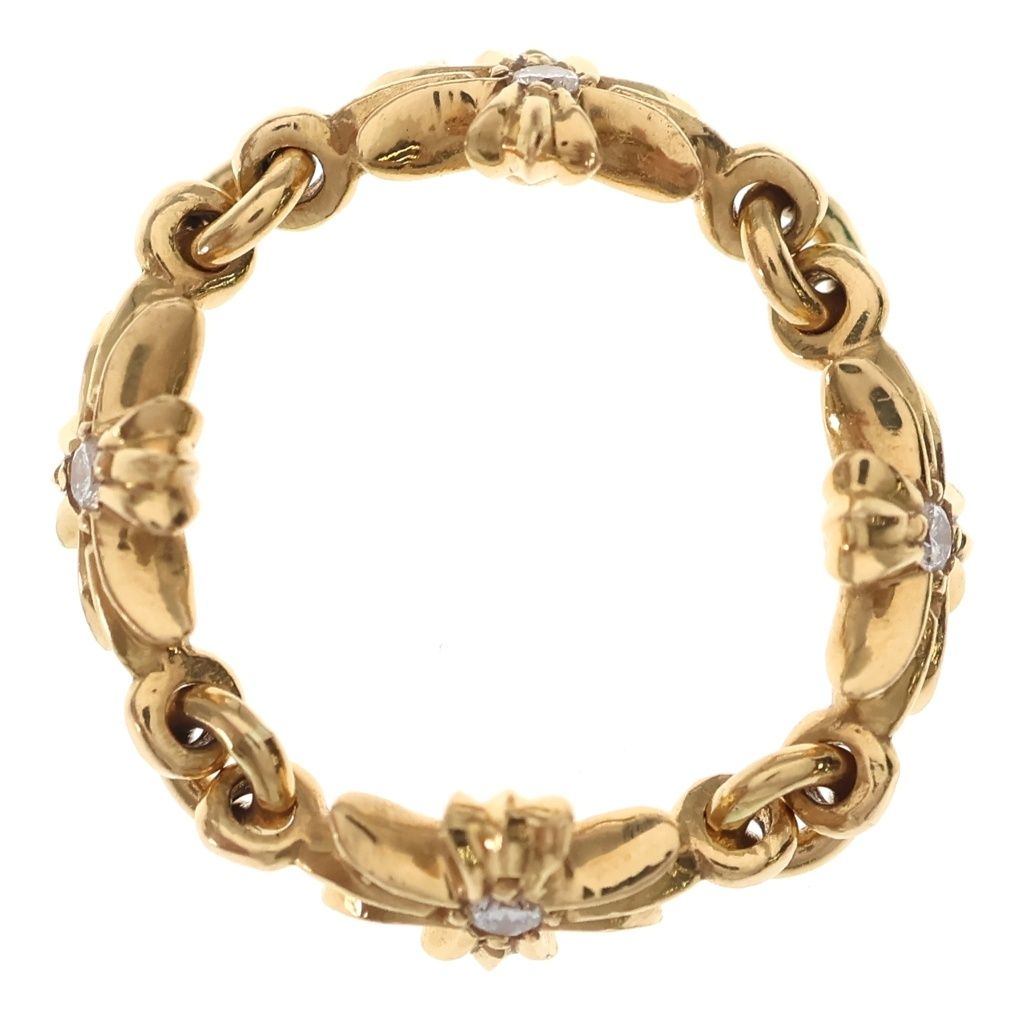 Chrome Hearts 22k Ring Tny CH Pls P Dia Tiny CH Plastic Sling Pave Diamond Gold — view 5