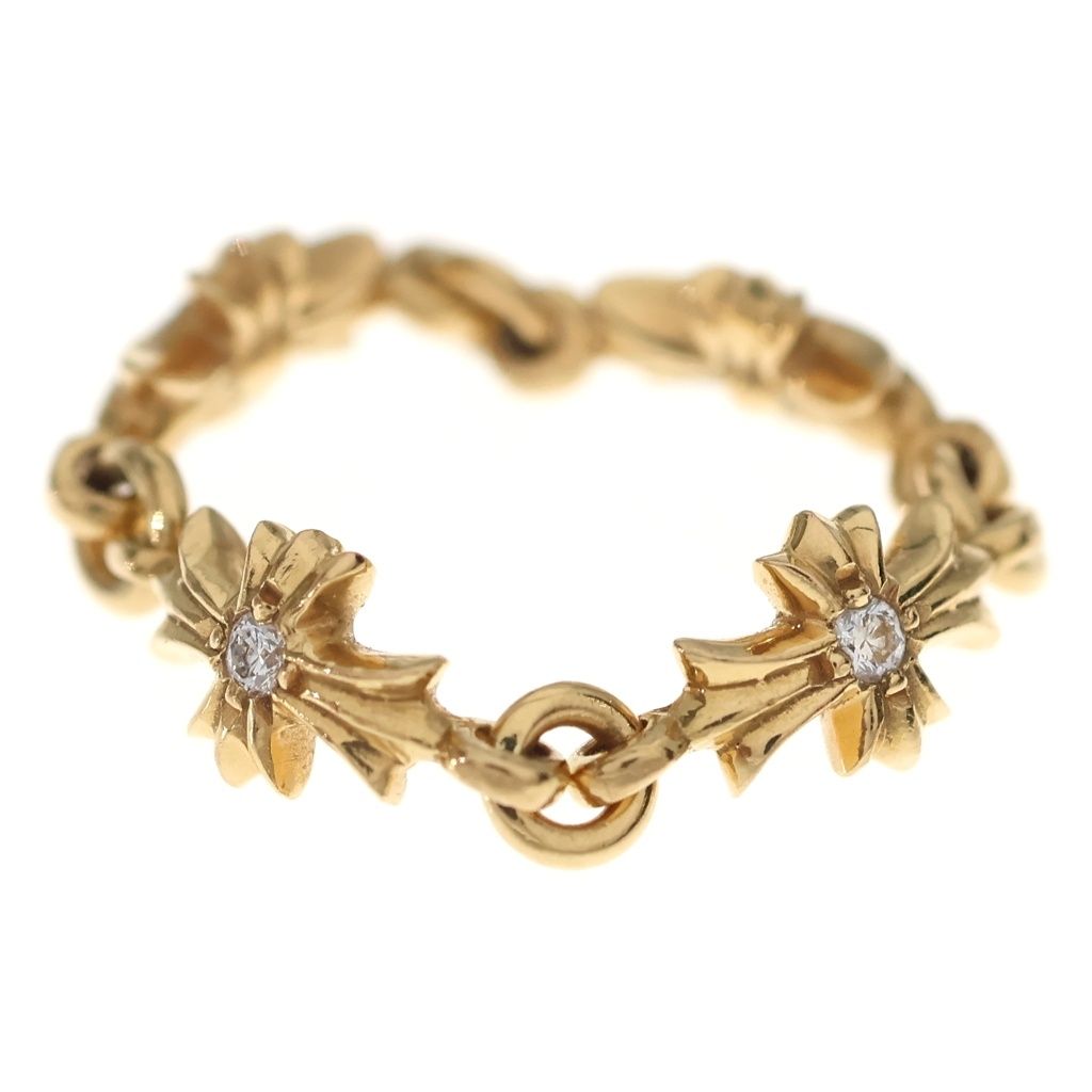 Chrome Hearts 22k Ring Tny CH Pls P Dia Tiny CH Plastic Sling Pave Diamond Gold — view 4