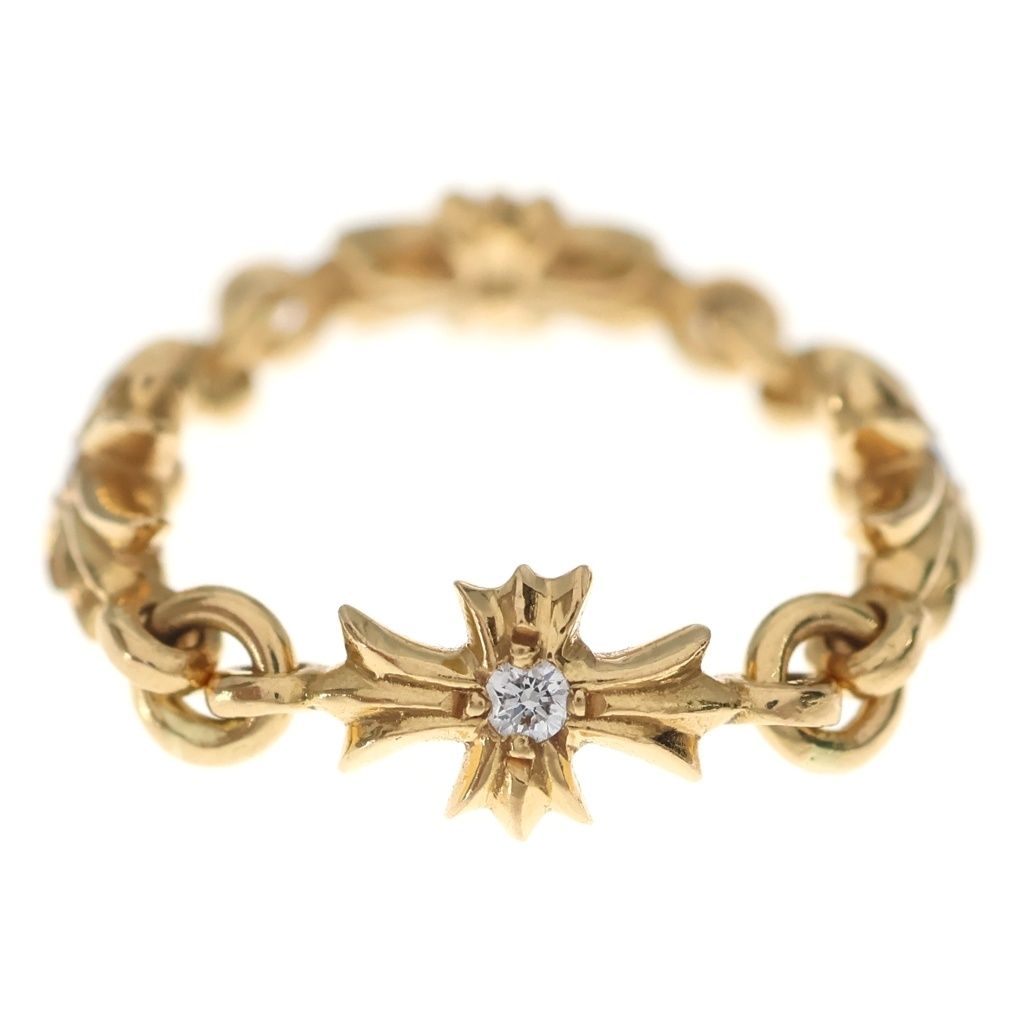 Chrome Hearts 22k Ring Tny CH Pls P Dia Tiny CH Plastic Sling Pave Diamond Gold