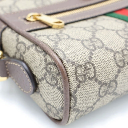 Gucci GG Supreme Ophidia Mini Shoulder Bag Brown Beige Leather Gold — view 5