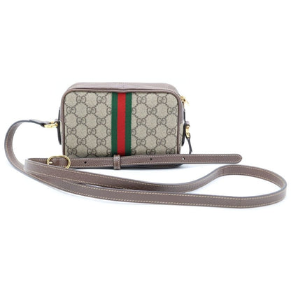 Gucci GG Supreme Ophidia Mini Shoulder Bag Brown Beige Leather Gold — view 2