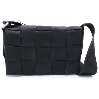 Bottega Veneta Cassette Small Maxi Intrecciato Canvas Shoulder Bag Black