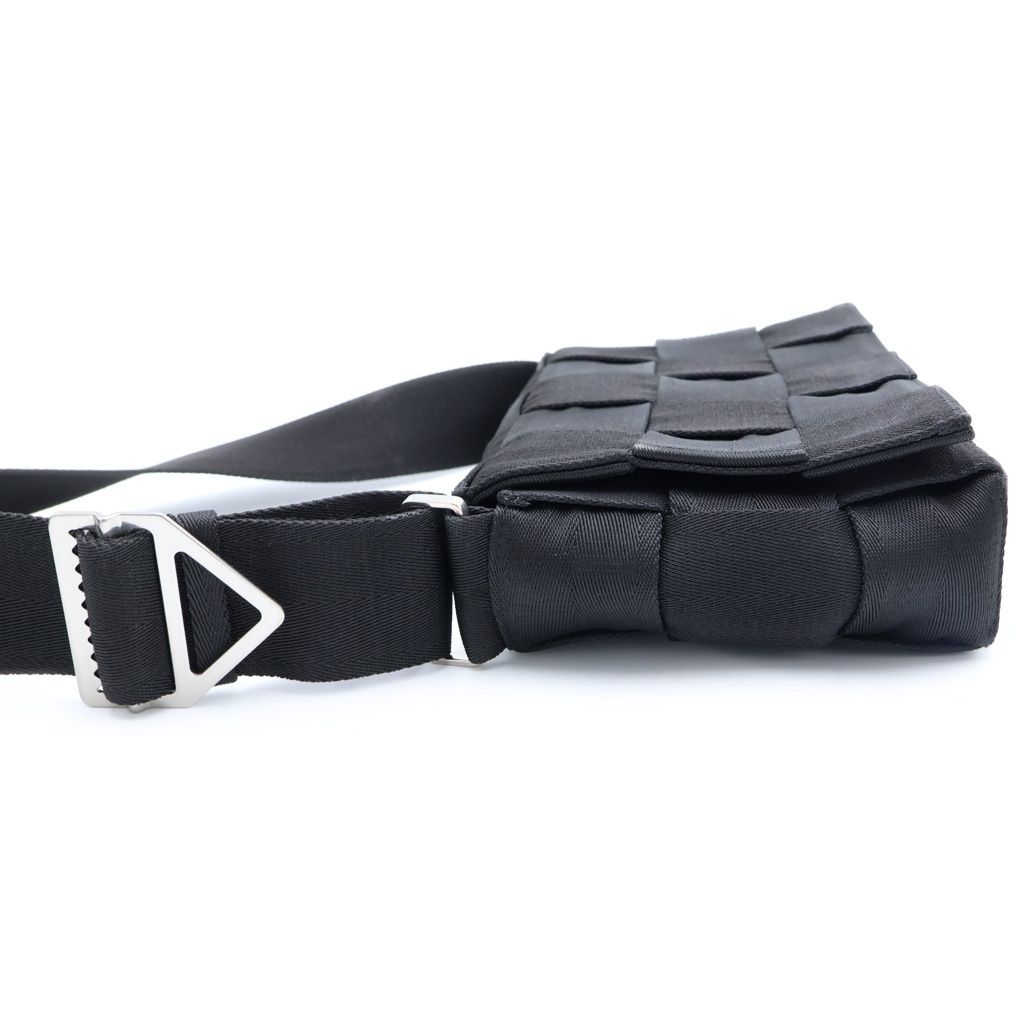 Bottega Veneta Cassette Small Maxi Intrecciato Canvas Shoulder Bag Black — view 3