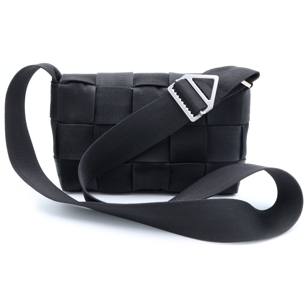 Bottega Veneta Cassette Small Maxi Intrecciato Canvas Shoulder Bag Black — view 2