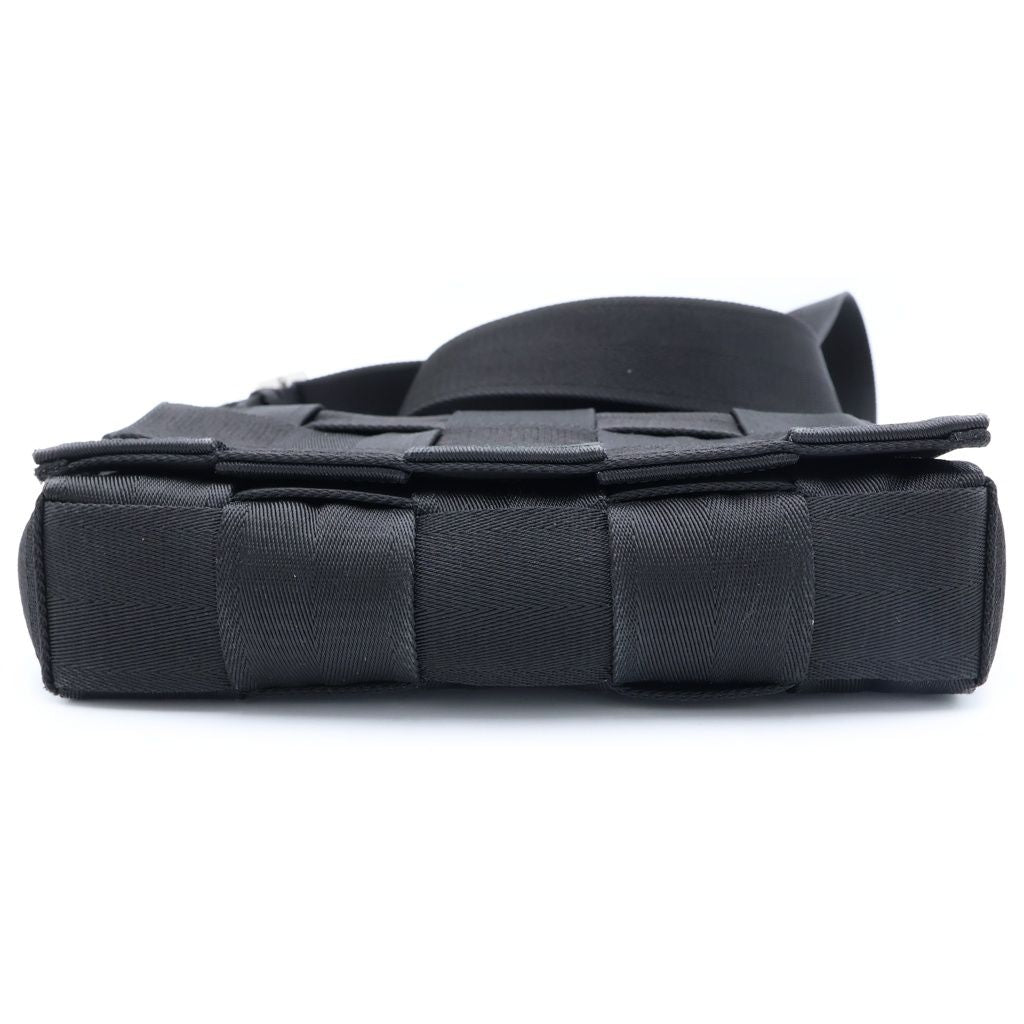 Bottega Veneta Cassette Small Maxi Intrecciato Canvas Shoulder Bag Black — view 5