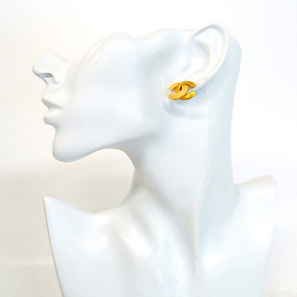 Chanel Earrings CC Logo Gold Plated White — view 5