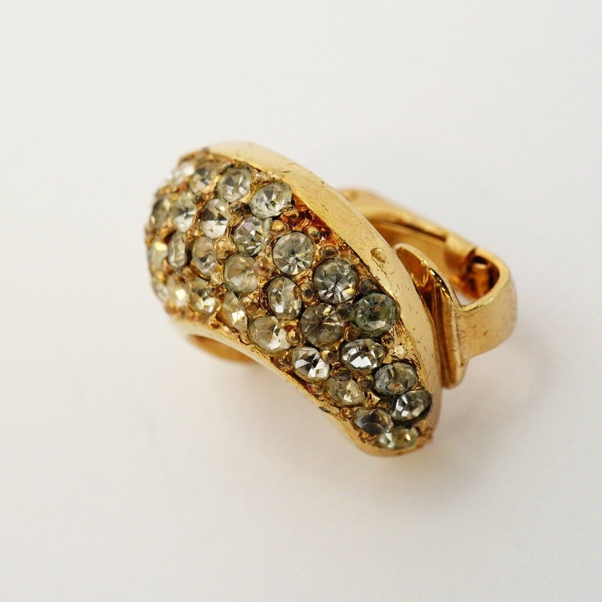 Dior Earrings Moon Gold Plated Line Stone — view 6