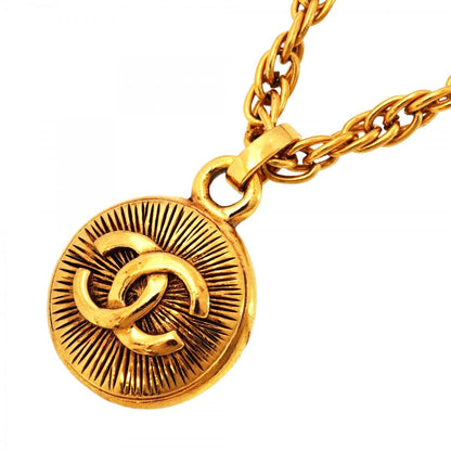 Chanel Necklace Vintage CC Logo Round