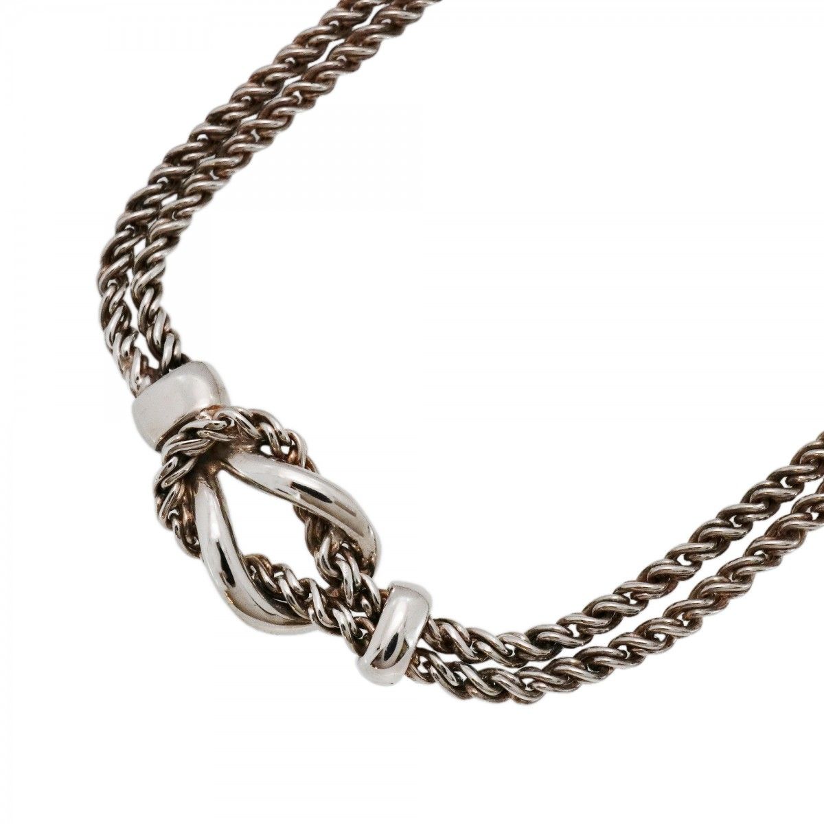 Tiffany & Co Necklace Double Rope Center Knot 925 Sterling Silver