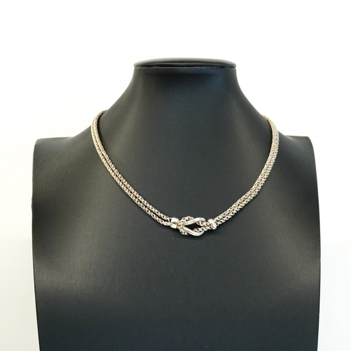 Tiffany & Co Necklace Double Rope Center Knot 925 Sterling Silver — view 6