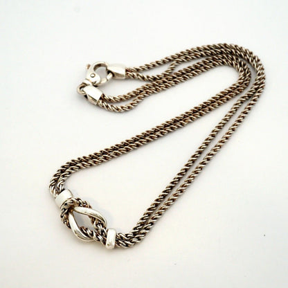 Tiffany & Co Necklace Double Rope Center Knot 925 Sterling Silver — view 3