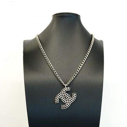 Chanel Necklace CC Logo Perforated Metal Silver — view 6