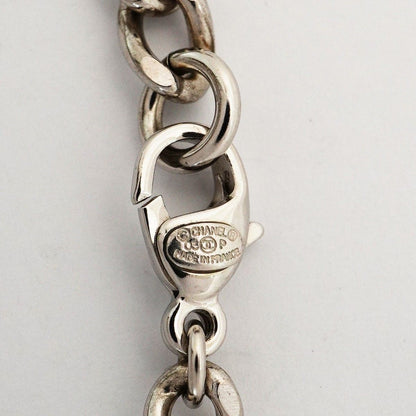 Chanel Necklace CC Logo Perforated Metal Silver — view 5