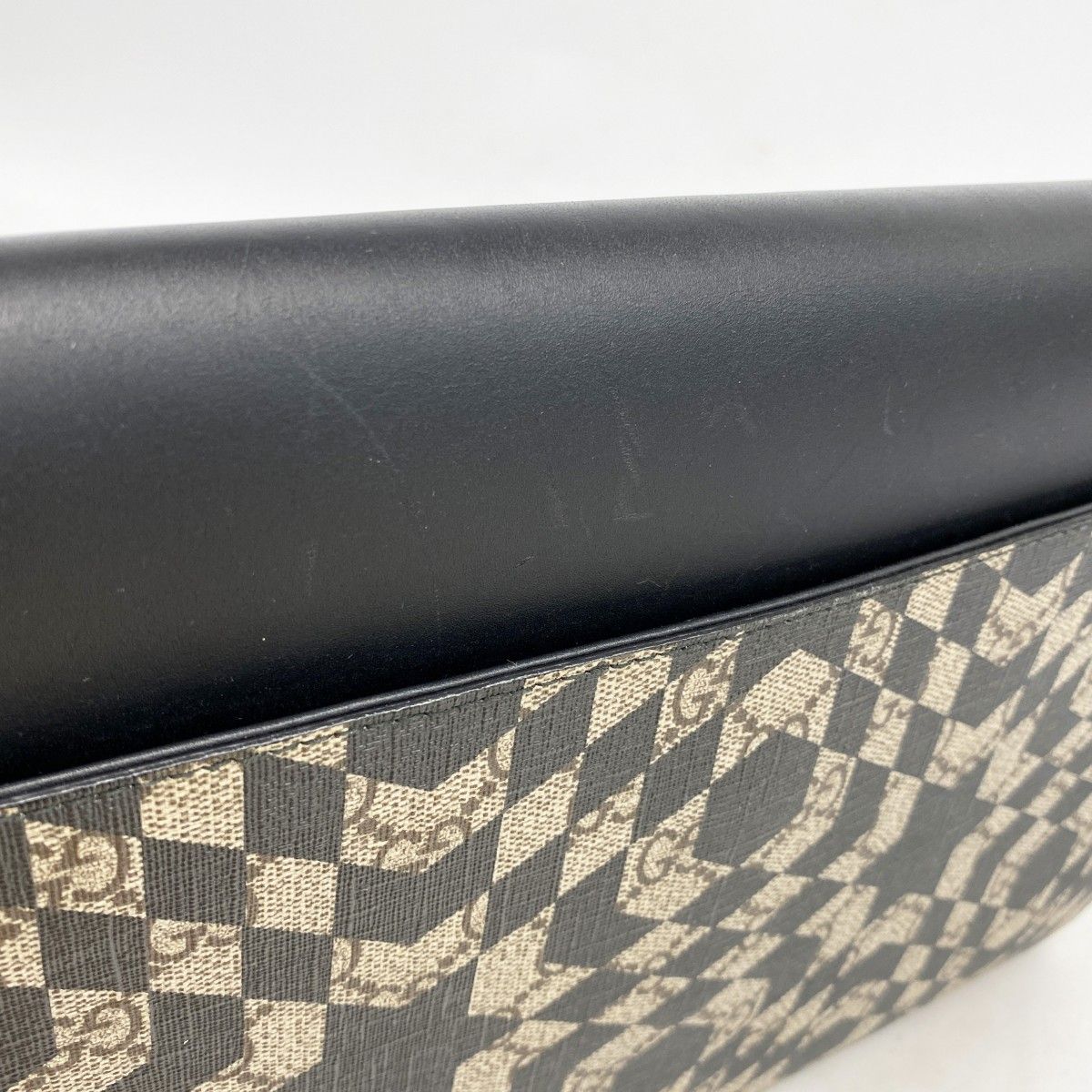 Gucci Clutch GG Supreme Carre Star Beige Black Silver — view 9