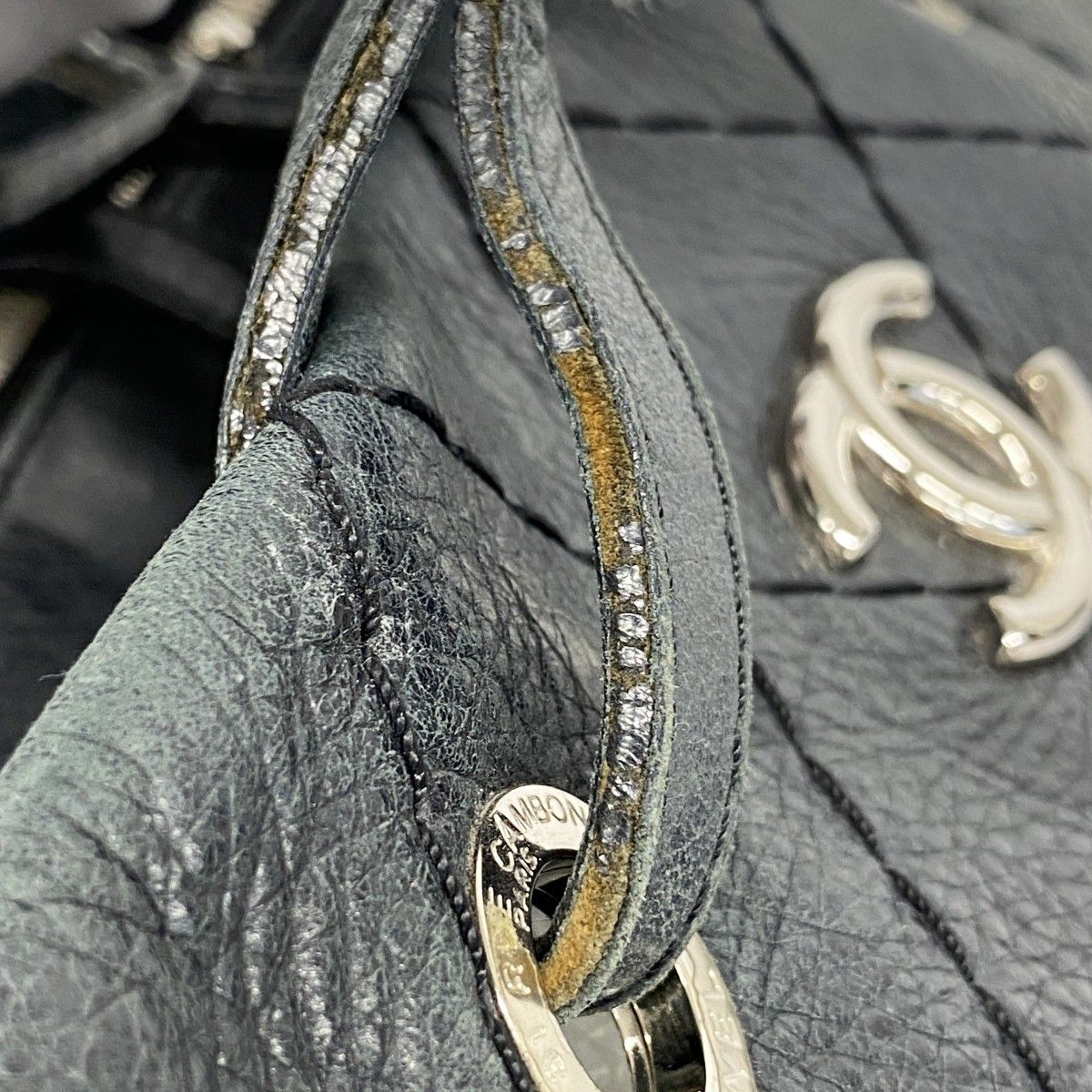 Chanel Tote on the Road Leather Black Silver — view 6