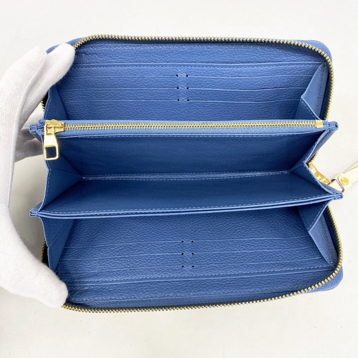 Louis Vuitton Wallet Monogram Empreinte Zippy Cles Mu Blue Jean — view 3