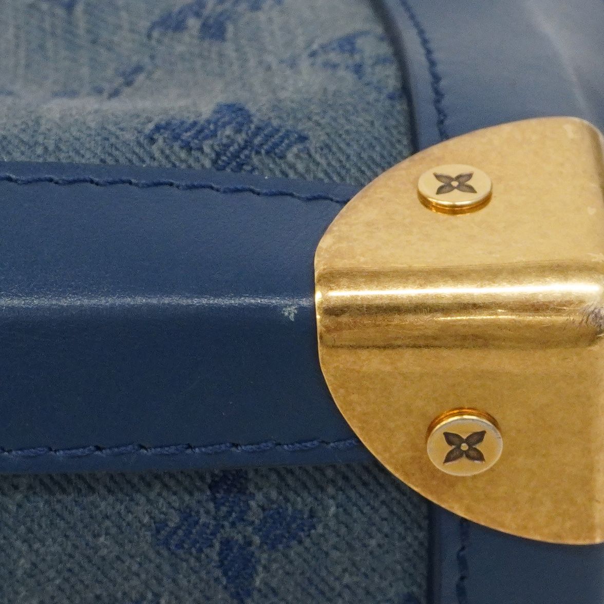 Louis Vuitton Shoulder Bag Monogram Denim Soft Trunk Navy — view 6