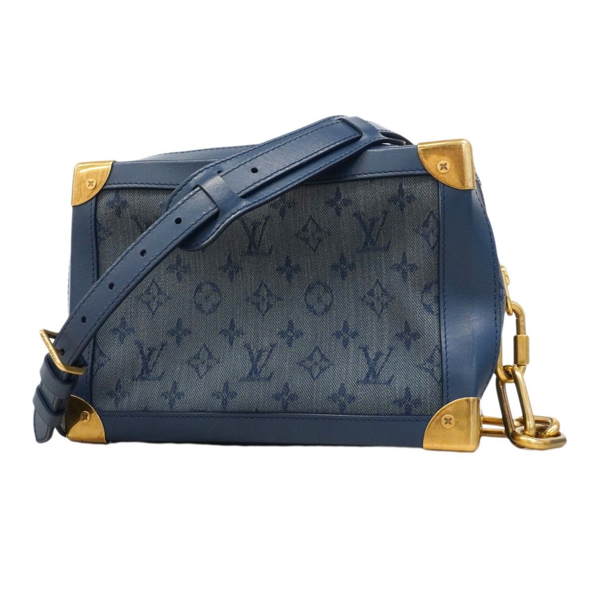 Louis Vuitton Shoulder Bag Monogram Denim Soft Trunk Navy