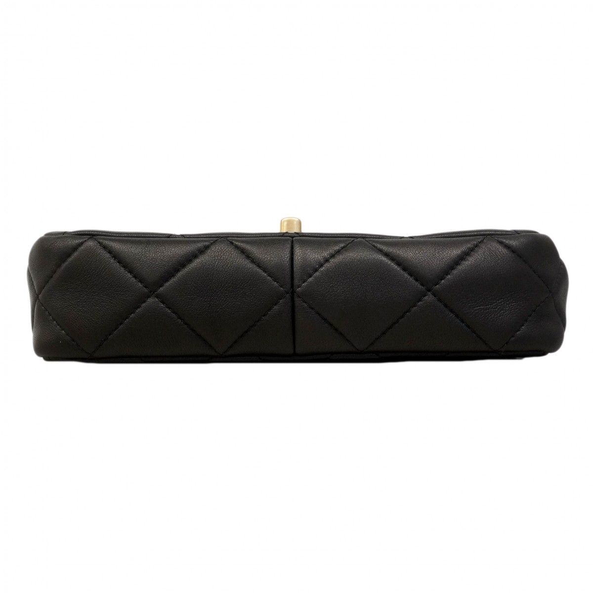 Chanel Shoulder Bag Quilted Leather Black Gold — view 3