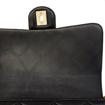 Chanel Shoulder Bag Quilted Leather Black Gold — view 7