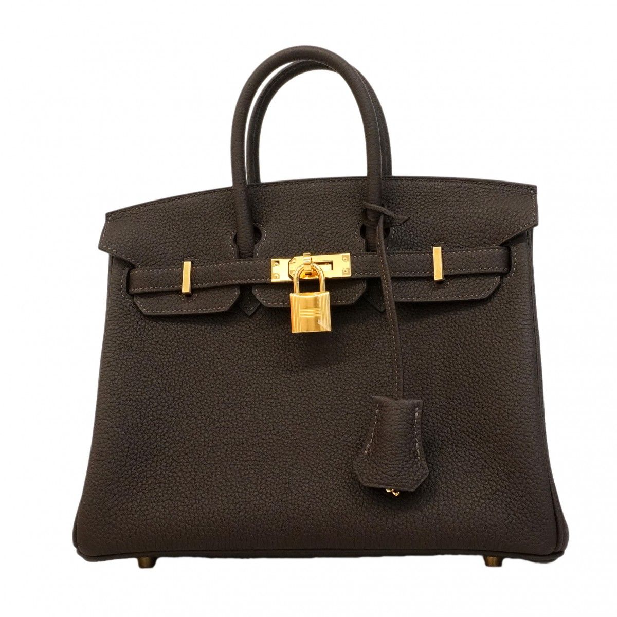 Hermes Handbag Birkin 25 Togo Vert Roden Gold