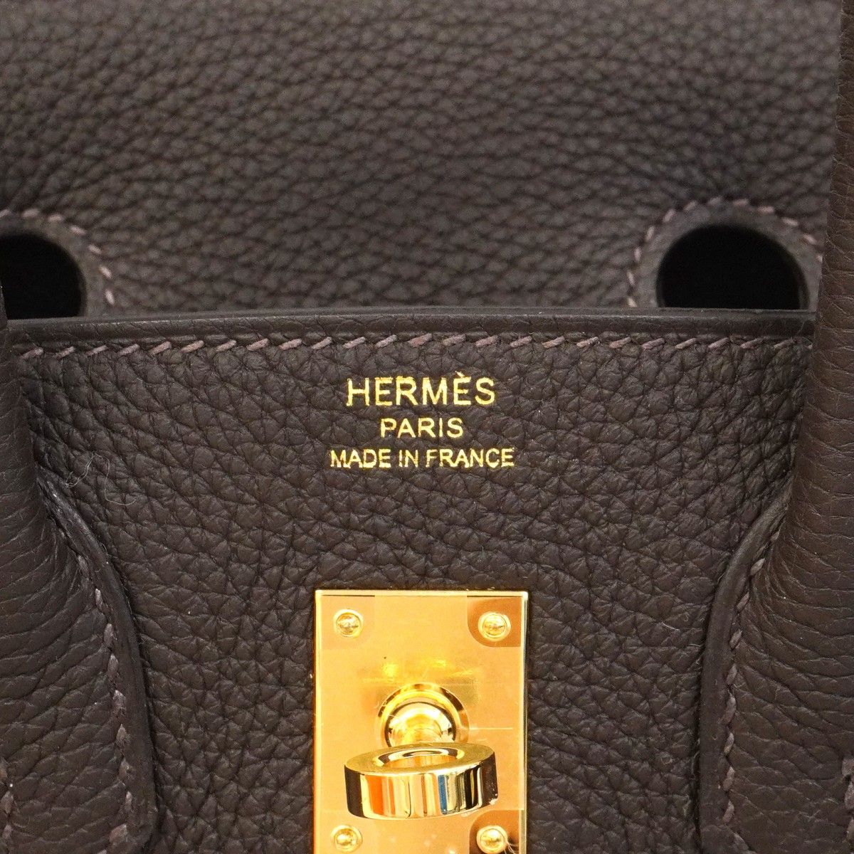Hermes Handbag Birkin 25 Togo Vert Roden Gold — view 5