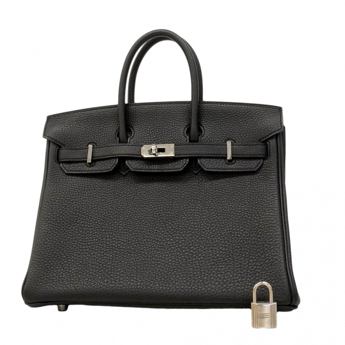 Hermes Handbag Birkin 25 Togo Black Silver