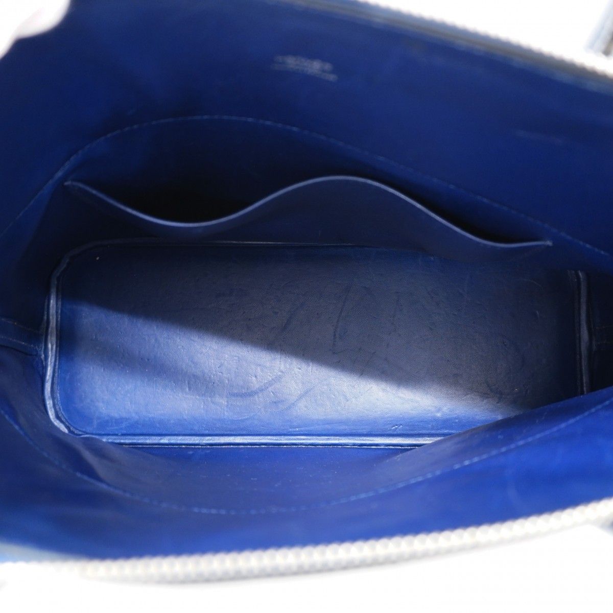 Hermes Handbag Bolide 31 Box Calf Blue Domalt Silver — view 4