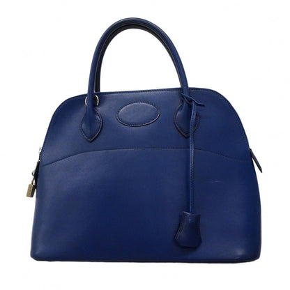 Hermes Handbag Bolide 31 Box Calf Blue Domalt Silver