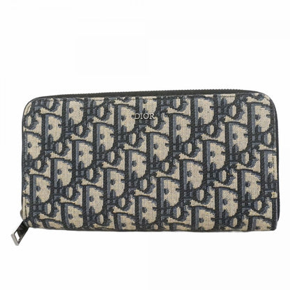 Dior Wallet Oak Canvas Navy Silver