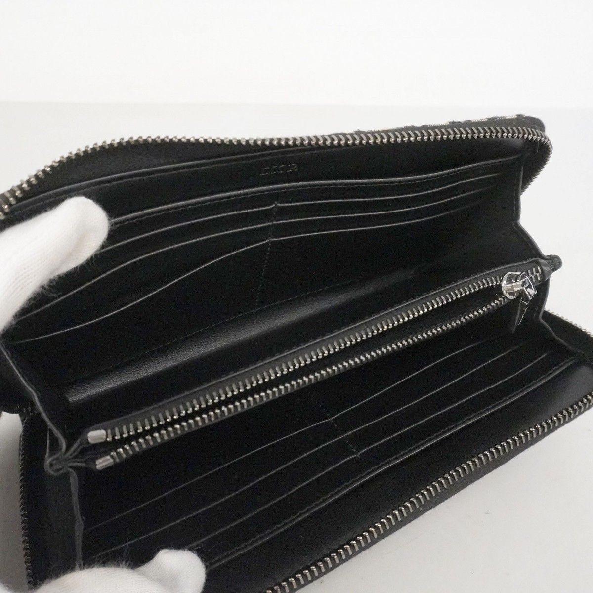 Dior Wallet Oak Canvas Navy Silver — view 3