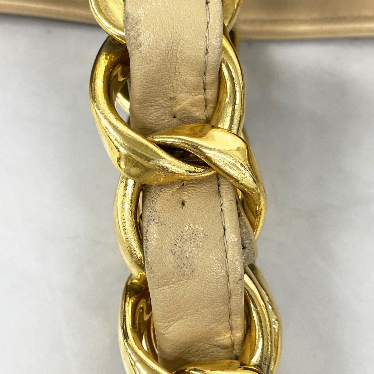 Chanel Chain Tote Lambskin Beige Gold — view 8