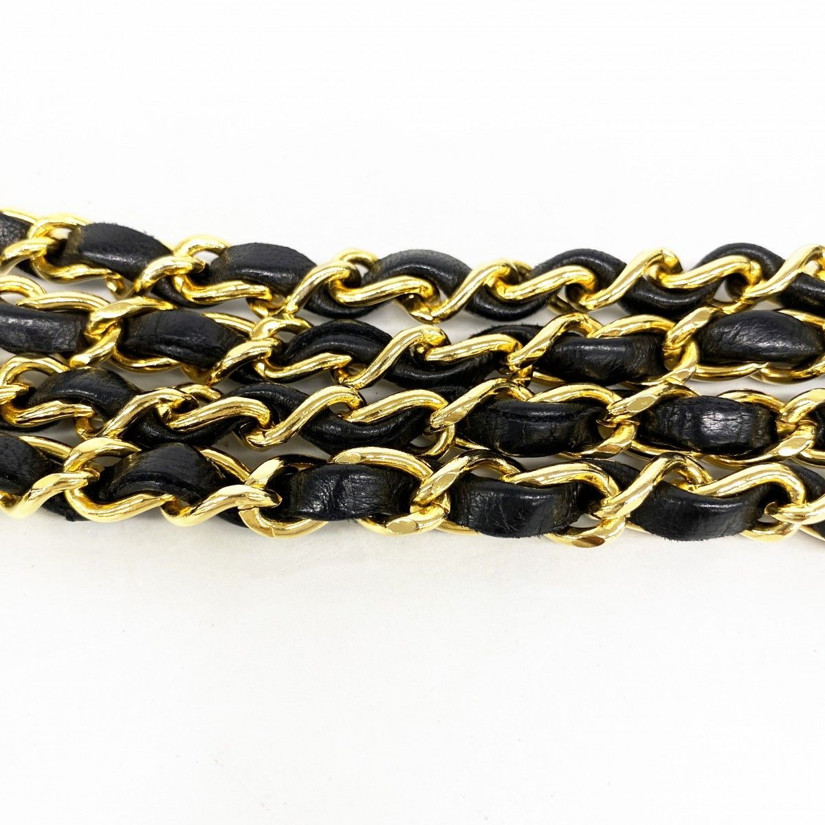 Chanel Shoulder Bag Stitch Lambskin Black Gold — view 9