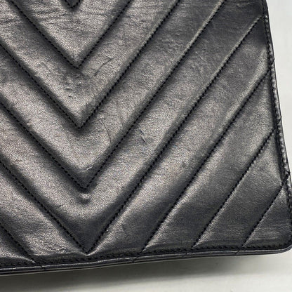 Chanel Shoulder Bag Stitch Lambskin Black Gold — view 8