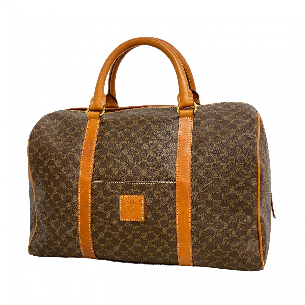 Celine Handbag Macadam Brown Gold