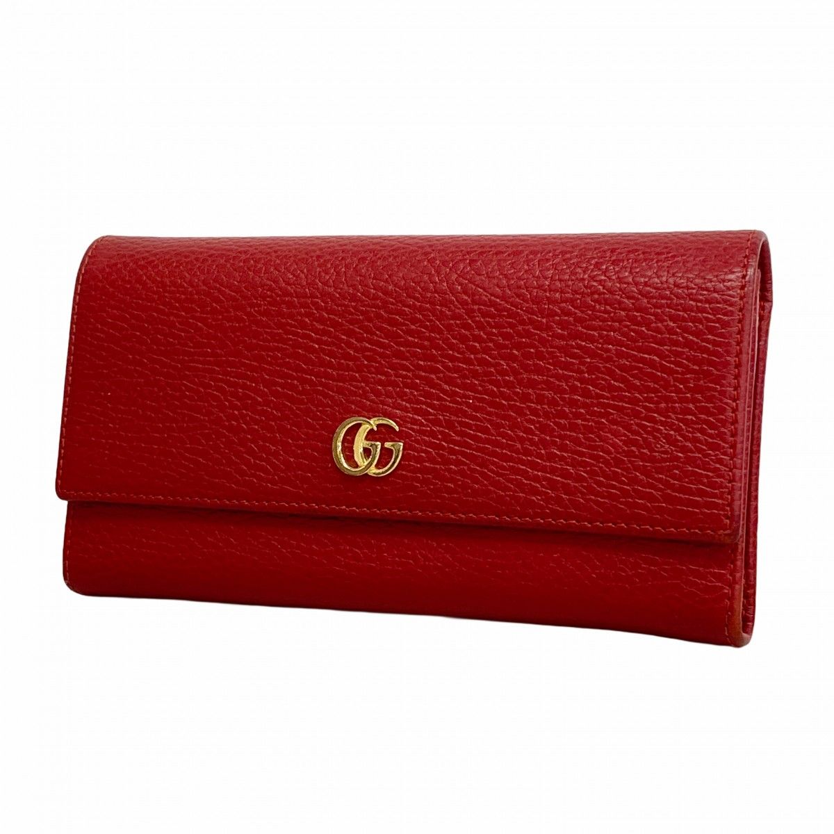 Gucci Wallet GG Marmont Leather Red Gold